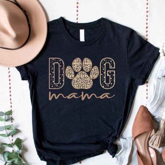 Julia A Other - Mother's Day Dog Mama Paw Print Cute Mother's Day Gift Graphic T-Shirt